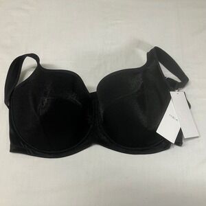 HSIA Black Full Coverage Underwire Balconette Bra Seamed 42DD NEW W/ Tag Shimmer